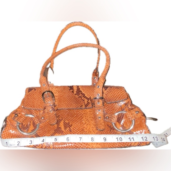 Adrienne Vittadini Python Medium Satchel Bag - Picture 7 of 11